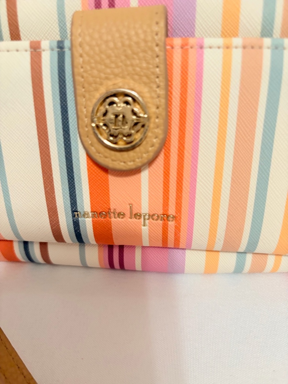 Nanette Lepore Striped Wristlet - Pink, Orange, Tan, Purple, Blue - Picture 3 of 12